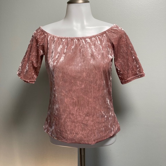 Kendall & Kylee Blush Velvet Top M - Picture 1 of 3